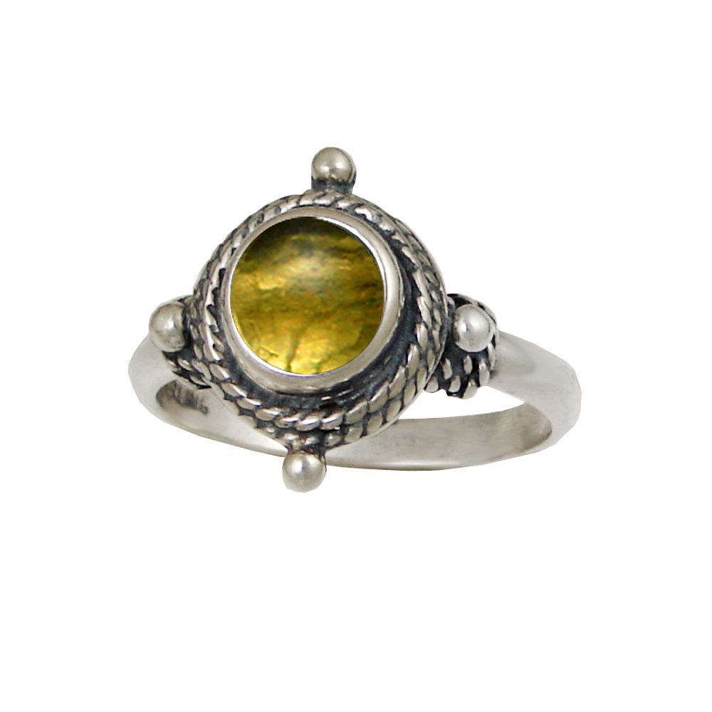Sterling Silver Gemstone Ring With Citrine Size 8